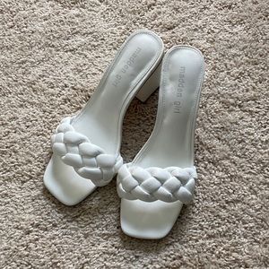 White Braided Heels